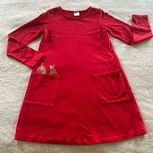 Hanna Andersson 10/140 red deer dress